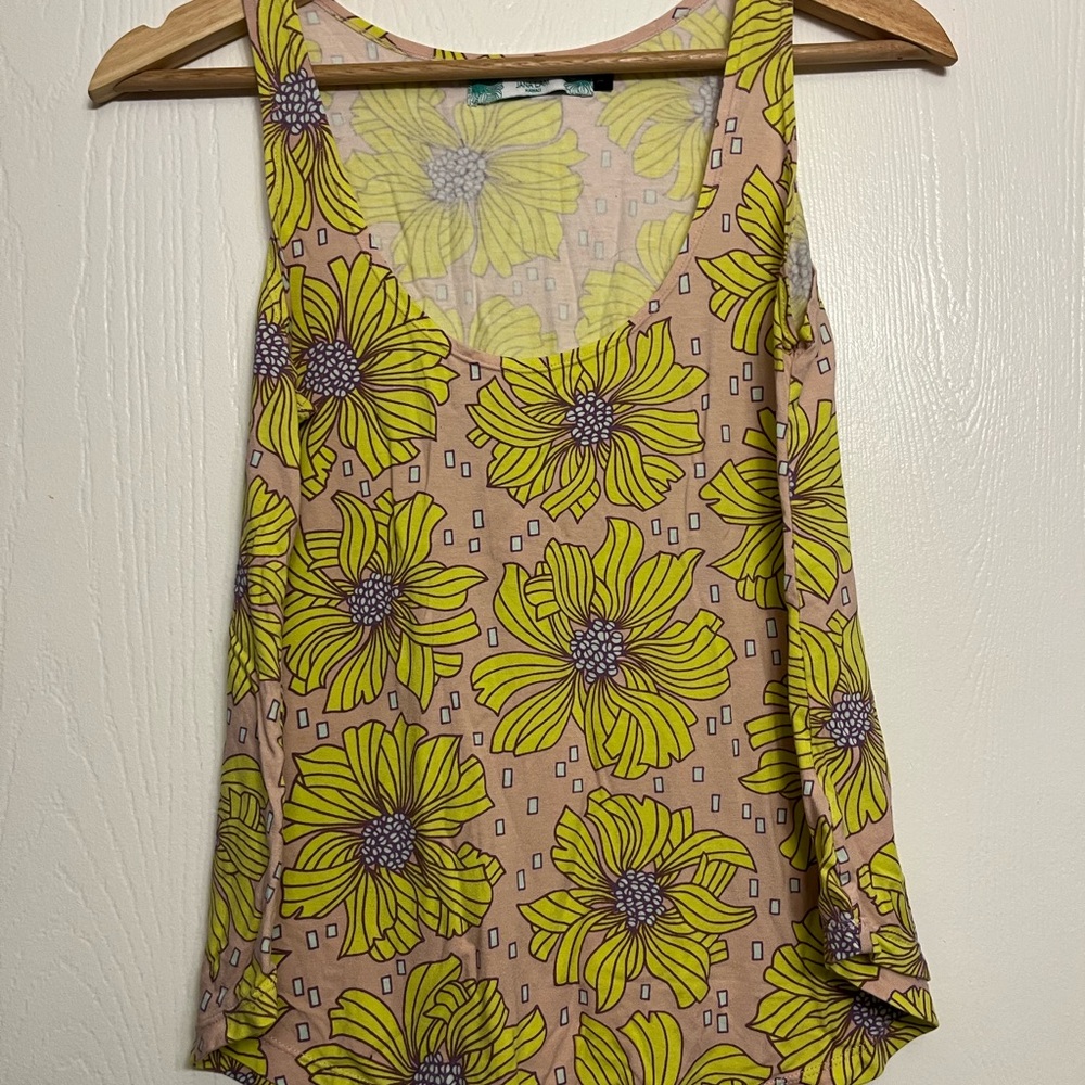 Jana Lam x Fighting Eel Floral Tank Kenji - Yellow and Tan